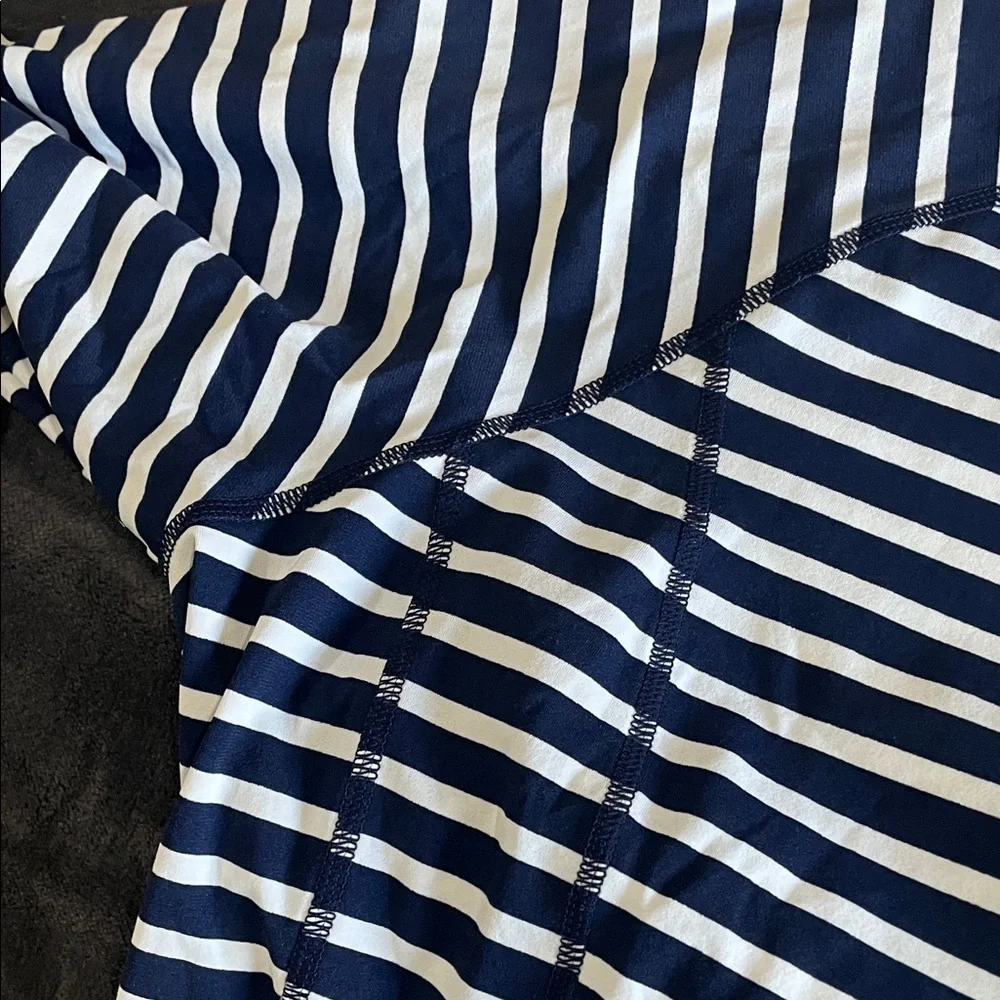 Coolibar Blue and White Striped Long-Sleeve Rash Guard - Picture 7 of 14